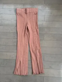 お値下げ　Roxyコットンリブ編みブラウンフレアパンツS 未使用