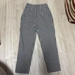ZARA ブラック・ホワイト チェックパンツ EUR XSのサムネイル