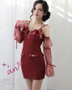 【新品・未使用】an レッド ミニドレス キャバドレス sugar