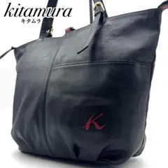 ✨美品✨キタムラ ハンド トートバッグ 肩掛け A4収納可能 レザー ブラックのサムネイル