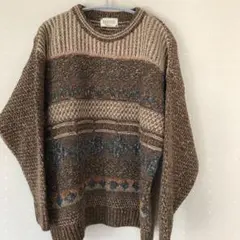 希少　イタリア製　立体　総柄ニット