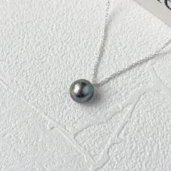 新品1365☆ 淡水真珠孔雀緑色超大粒14.9mm 照り艶抜群チェーン付き 