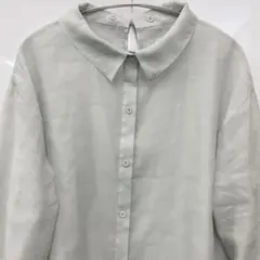 【archive】長袖シアー シャツ ミントグリーン グレー Mサイズ