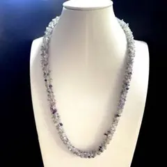 天然石 フローライト さざれ石 ネックレス パープル グリーン