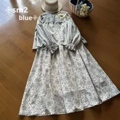 sm2 blue ＊ ギャザースカート レオパード柄 ドット柄