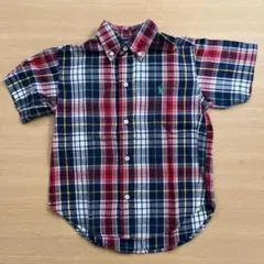 Ralph Lauren チェック柄 半袖ボタンダウンシャツ 100cm