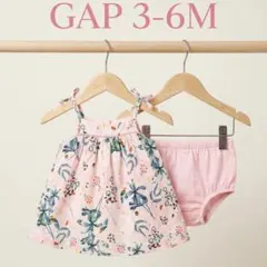 【美品】GAP 3-6M ピンクの可愛いワンピース＆ブルマセットのサムネイル