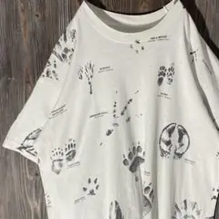 90s アニマルプリント　ヴィンテージTシャツ　総柄　古着　動物　希少デザイン