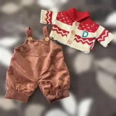 ダッフィー　洋服　セーターとオーバーオールセット