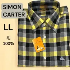 【kumachan様】SIMON CARTER 長袖 毛100% チェック柄LL