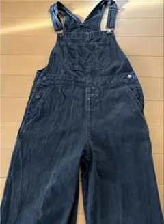 デニムオーバーオール サロペット ブラック カジュアル