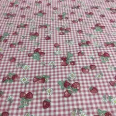松山敦子オリジナル布　いちご　ピンク お得品