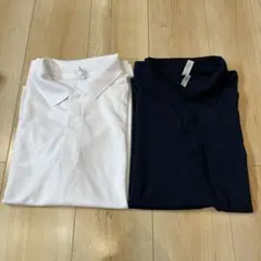 glimmer ドライポロシャツ ネイビー ホワイト L 2枚セット