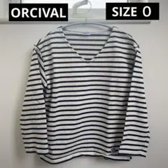 【値下】ORCIVAL Vネック ボーダーカットソー