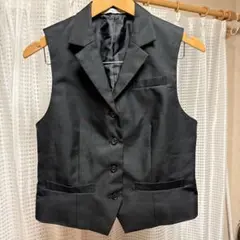 黒 ユニセックス ノースリーブベスト 11号