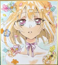 て*）様 オリジナル　手描きイラスト　アナログイラスト　色紙　コピック