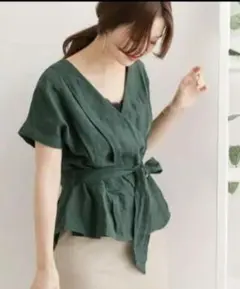 URBAN RESEARCH DOORS ハードマンズリネンカシュクールブラウスのサムネイル