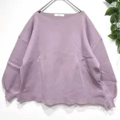 フィフス　長袖ニット　セーター　ボリューム袖　オーバーサイズ　スリット　伸縮　M