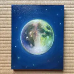 自作　月　油絵
