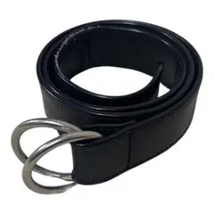 本革　ポロラルフローレン　レザーダブルリングベルト　ブラック　ヴィンテージ　古着