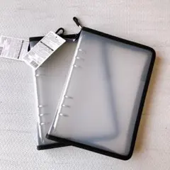 ダイソー A5 6リングファイル ブラック シール帳 バインダー 2点