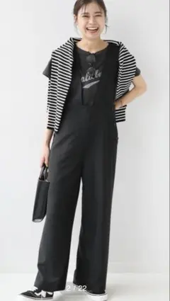 TRストレッチダブルボタンサロペット