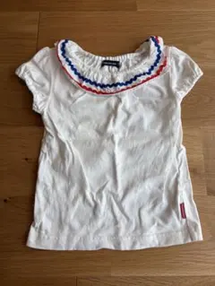 moujonjon フリル　襟付き　Tシャツ 100 ベビー　キッズ　ホワイト