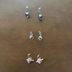 ハート型ピアス3点セット