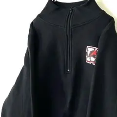 pennant バード ハーフジップ トレーナースウェットLブラック 黒 古着