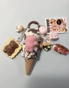 夏休み特別価格【No.62】ベアじゃらキー　ピンク×ドーナツのサムネイル
