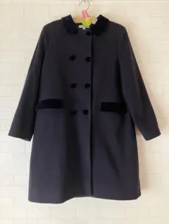 美品【familiar】ネイビー ウールコート ダブルブレスト　140cm 試着のみ美品 familiar ネイビー ダブルブレスト コート WEB限定