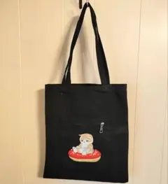 猫　黒色　トートバッグ