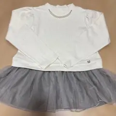 エニィファム　長袖カットソー ニット　130 パール　チュール　トレーナー