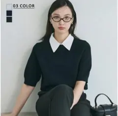 ベースメントオンライン 襟付き半袖ニット