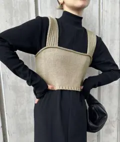 【値下げ】select MOCA ベージュ ニットビスチェ フリーサイズ