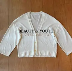 ユナイテッドアローズ　白カーディガン ゆったり フリーサイズ 五分袖 春夏