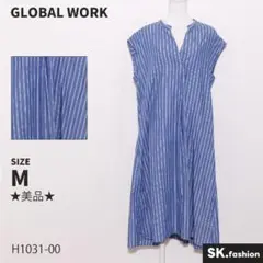★美品★ GLOBAL WORK ワンピース　ミディ丈　シャツ　ポケット付き