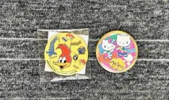ユニバーサルスタジオジャパン　缶バッジ　ハローキティ　ウッディーウッドペッカー