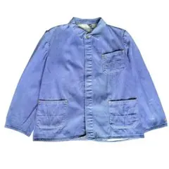 60s 70s ドイツ製 デニム カバーオール ワークジャケット バッドダイのサムネイル