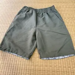 オリーブグリーン ハーフパンツ ウエストゴム