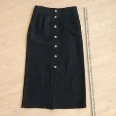 【GU】濃紺デニム ボタン付き タイトスカート M寸 丈75cm