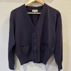 80年代　カーディガン　ネイビー　古着