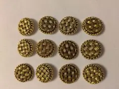金色 編み込み模様 ボタン 12個セット