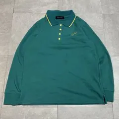 90s vintage ポロシャツ グリーン 長袖 メンズ M アメカジ 古着のサムネイル
