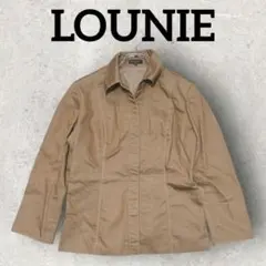 LOUNIE 長袖シャツ 開襟 レディースシャツ スナップボタン (38) 茶色のサムネイル