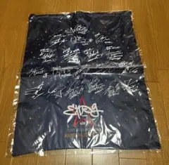 EXILEサイン入りネイビーナイロン巾着エコバッグ