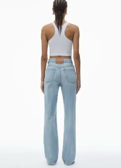 alexanderwang デニム フライ ハイライズ スタックジーンズ