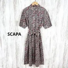 美品 SCAPA スキャパ ペイズリー リバティ プリント シャツ ワンピース