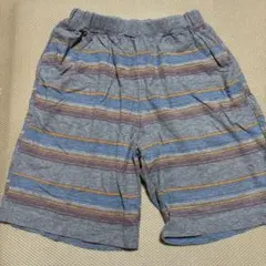 150cm グレー ストライプ ハーフパンツ