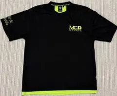 MCD Tシャツ ブラック×ライムグリーン XL 刺繍ロゴ ストリート系